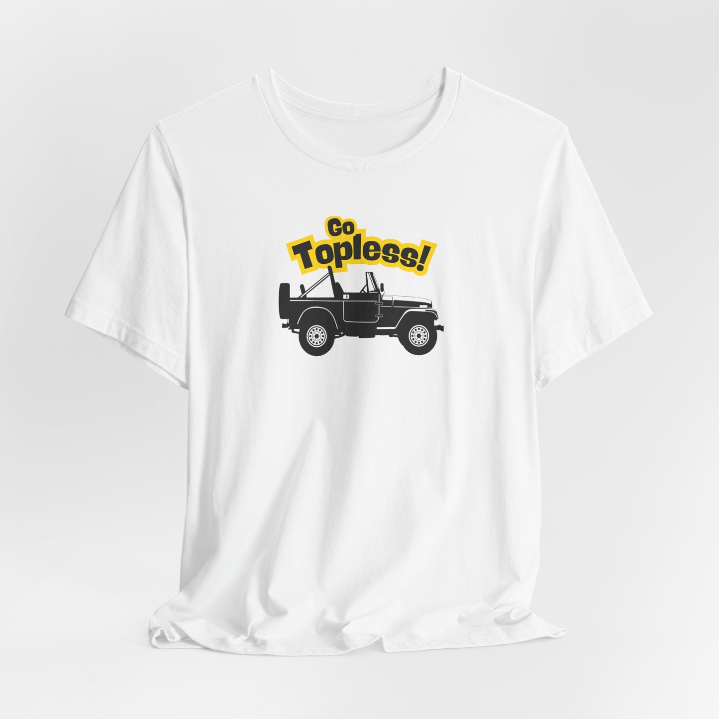 Go Topless. White T-Shirt by Teravnt.