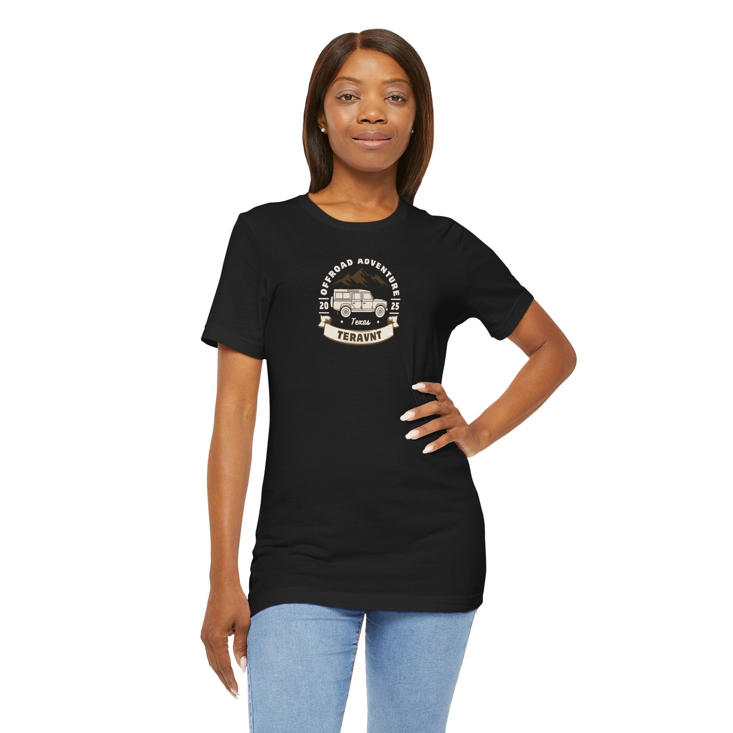 Adventure. Black W/Tan T-Shirt by Teravnt.