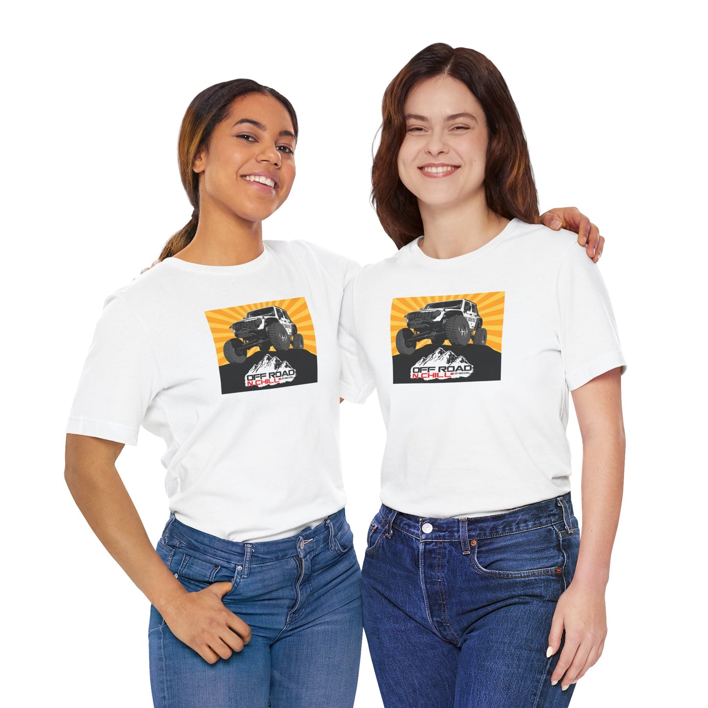 Off Road N Chill - White T-shirt