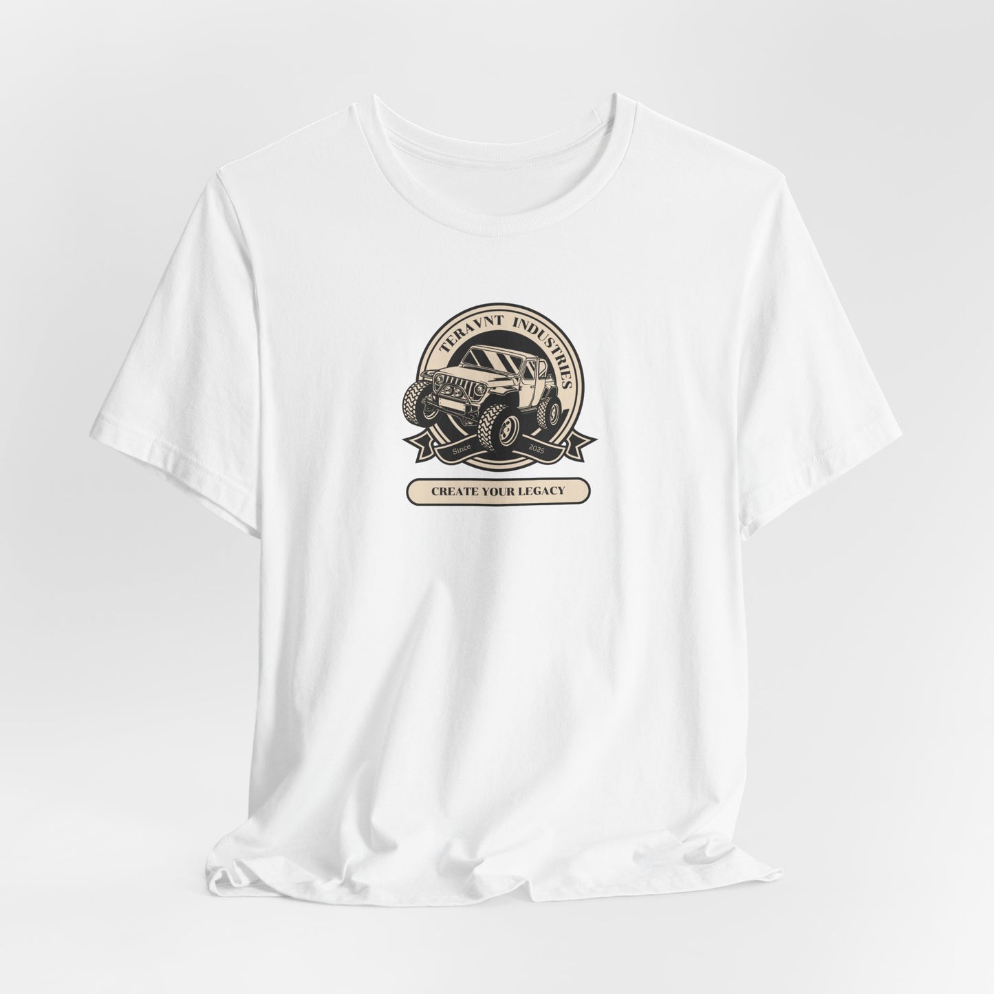Create Your Legacy. White W/Tan T-Shirt by Teravnt.