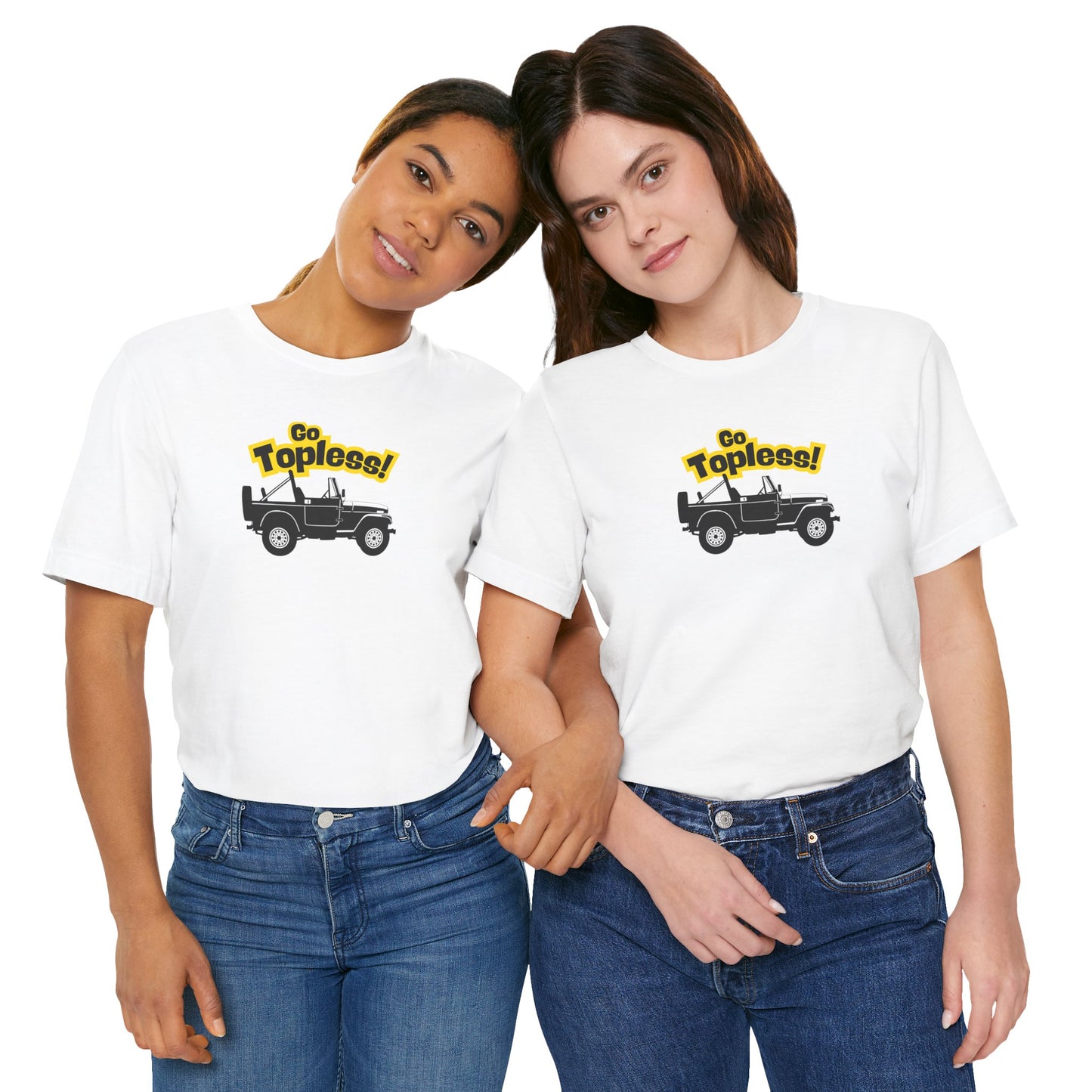 Go Topless. White T-Shirt by Teravnt.