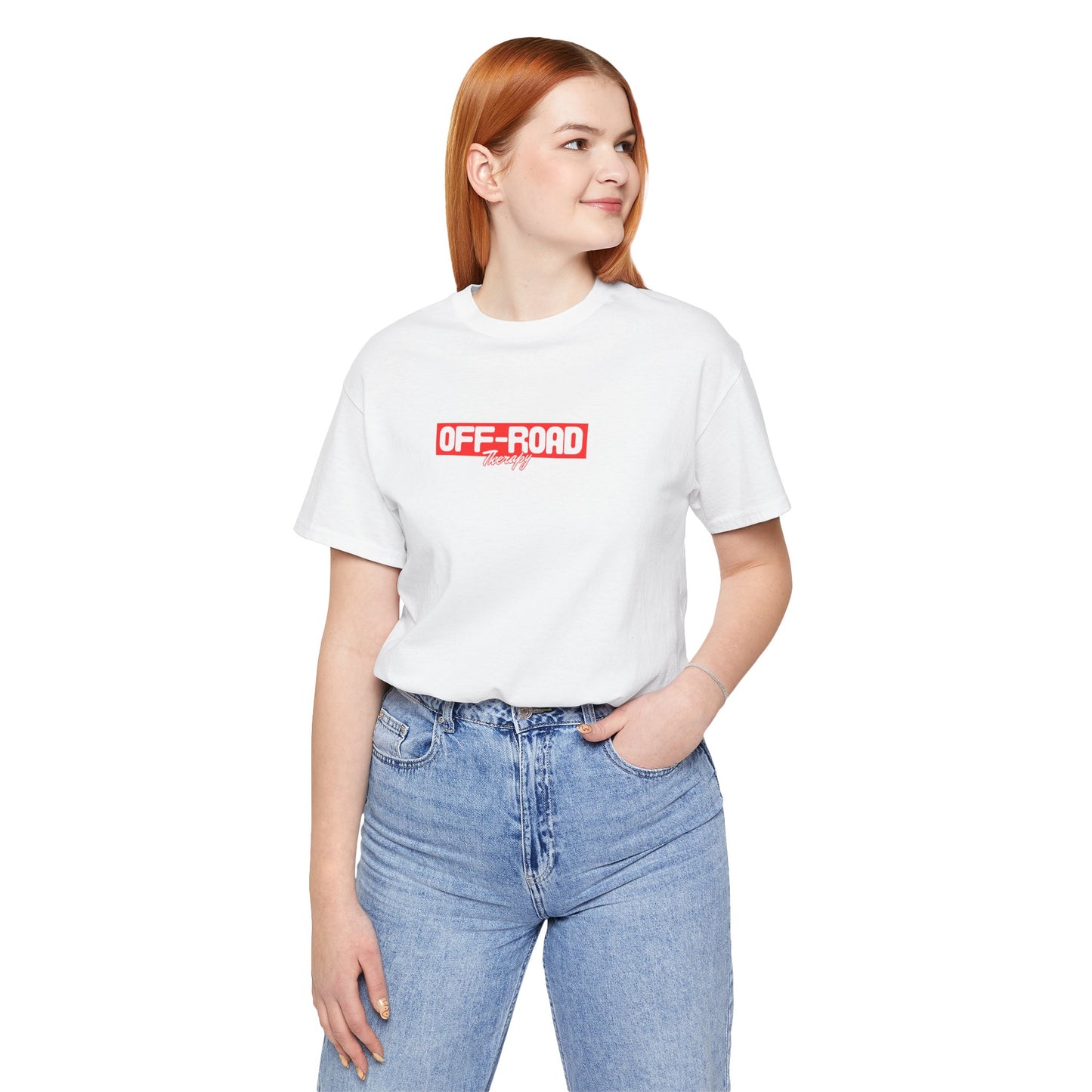 Off-Road Therapy. White W/Red T-Shirt by Teravnt.