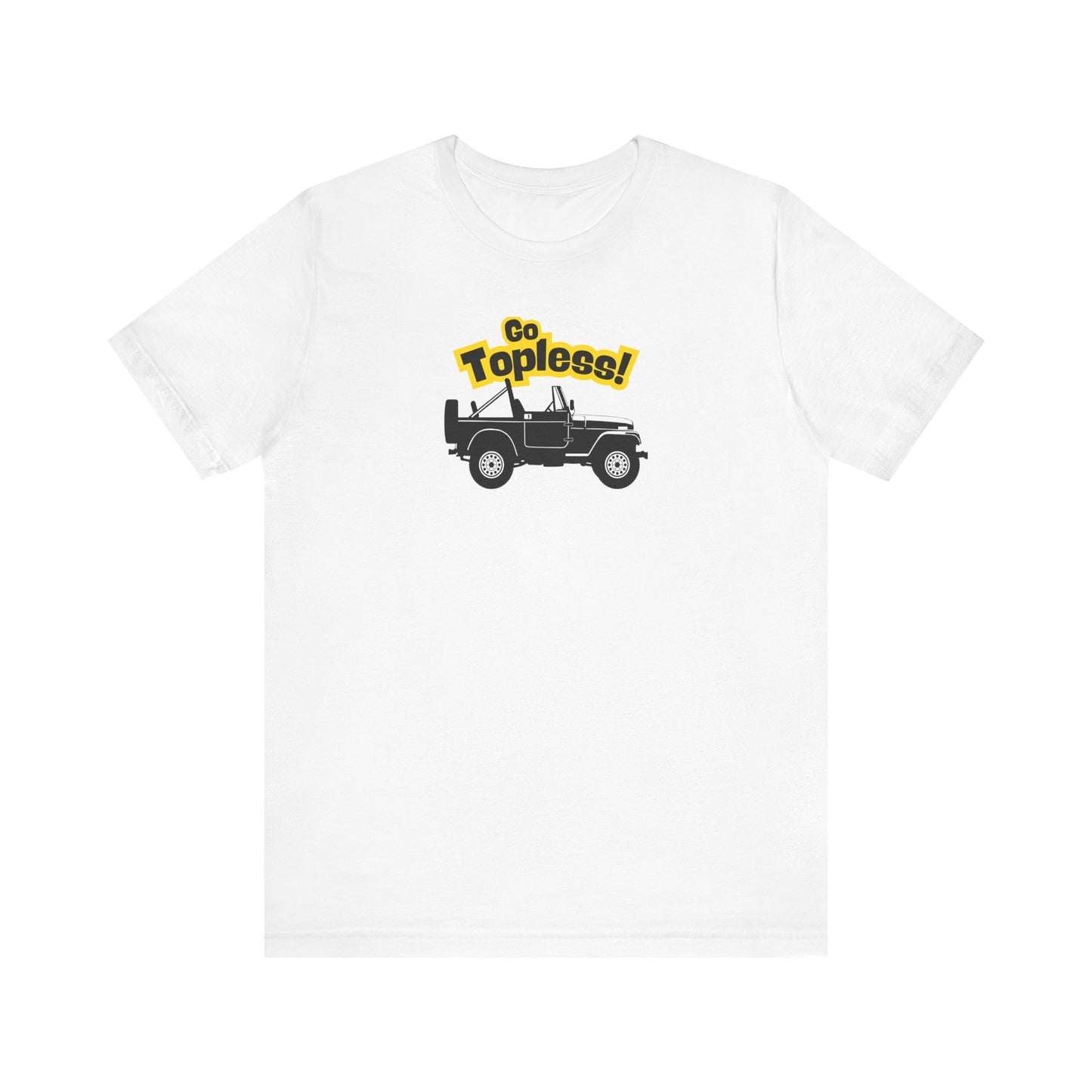 Go Topless. White T-Shirt by Teravnt.