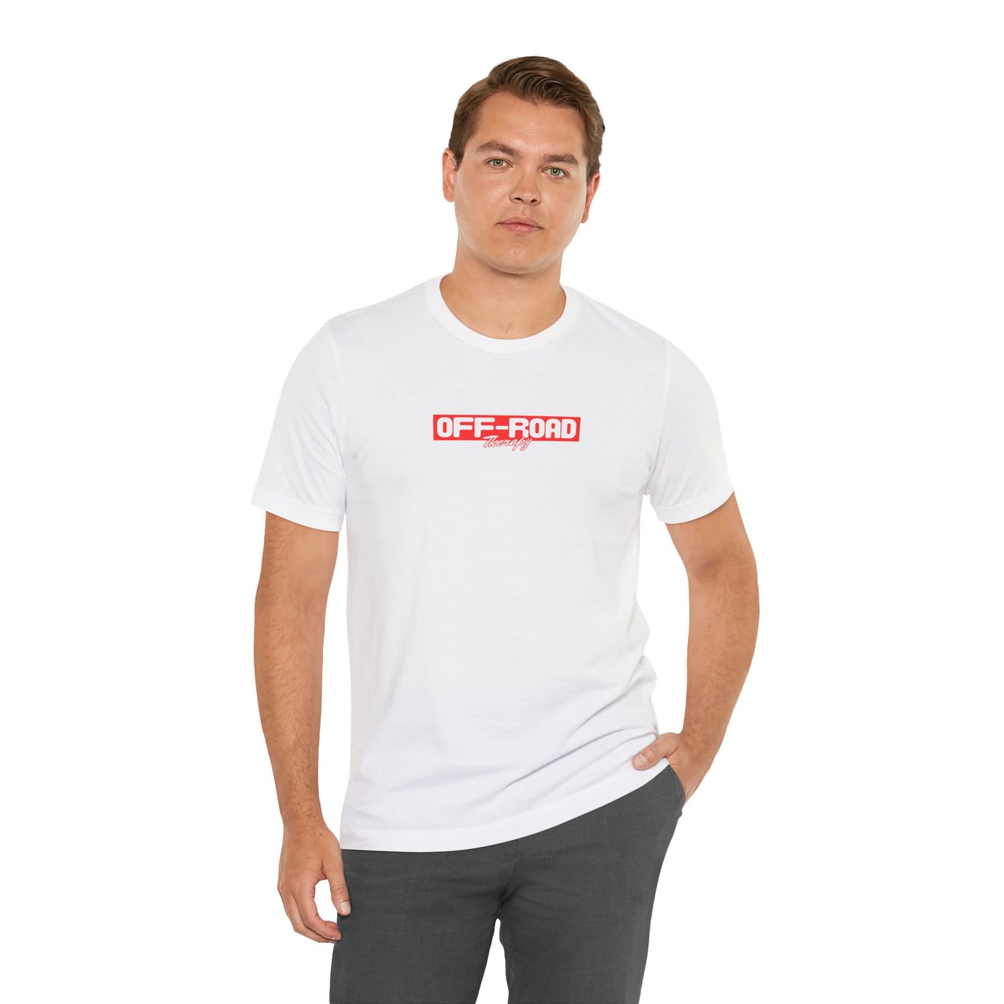 Off-Road Therapy. White W/Red T-Shirt by Teravnt.