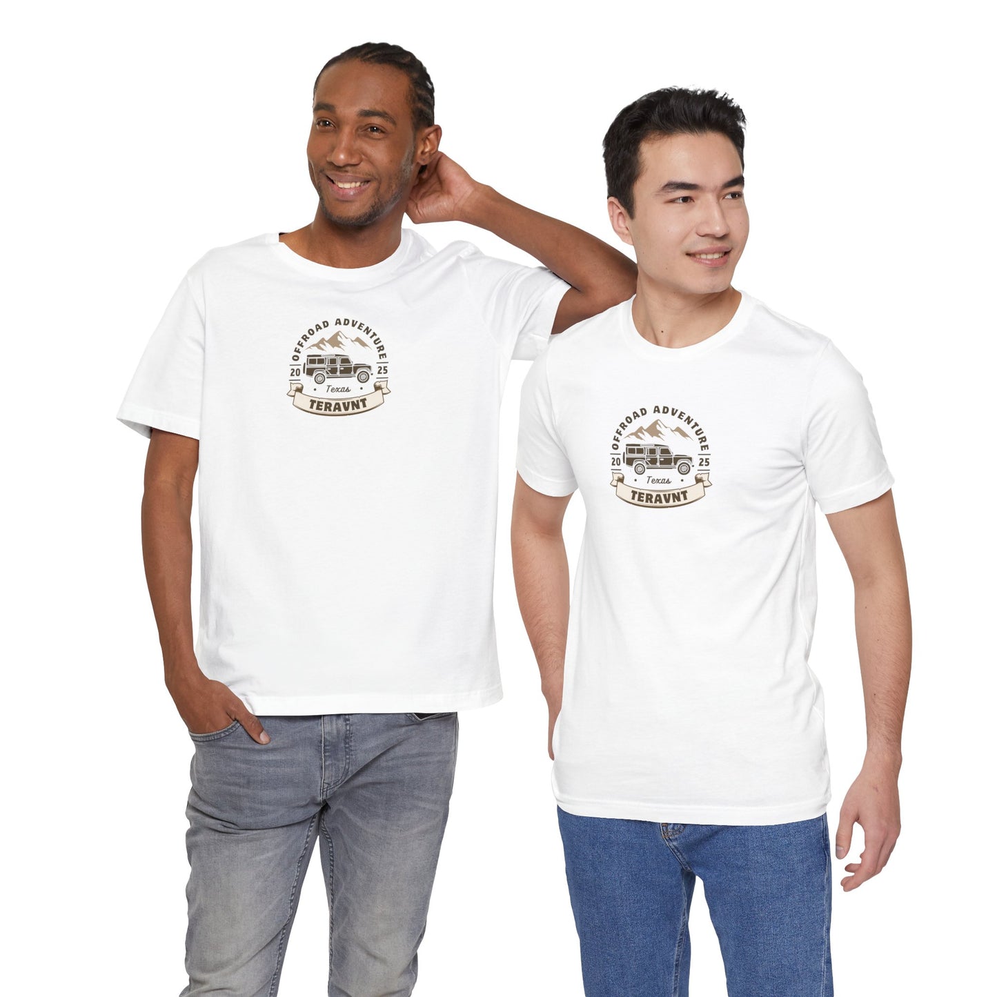 Adventure. White W/Tan T-Shirt by Teravnt.