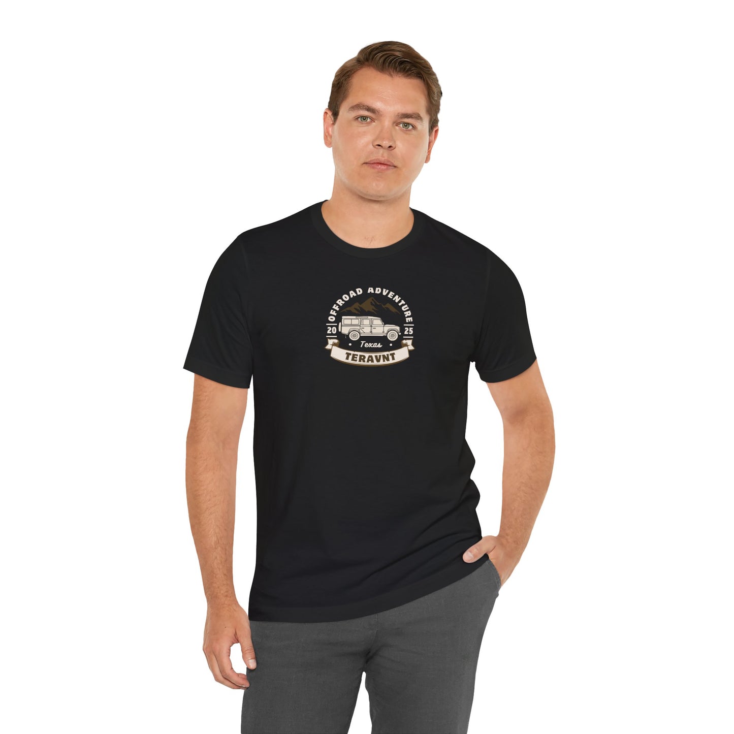 Adventure. Black W/Tan T-Shirt by Teravnt.