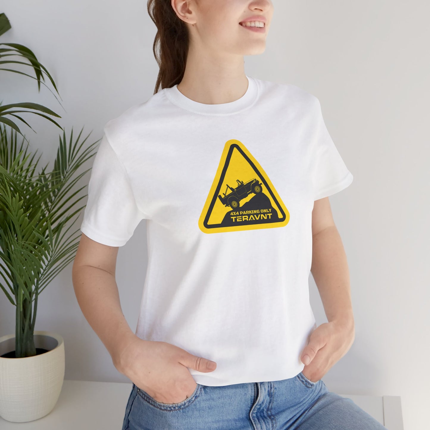 Parking Sign. White T-Shirt by Teravnt.