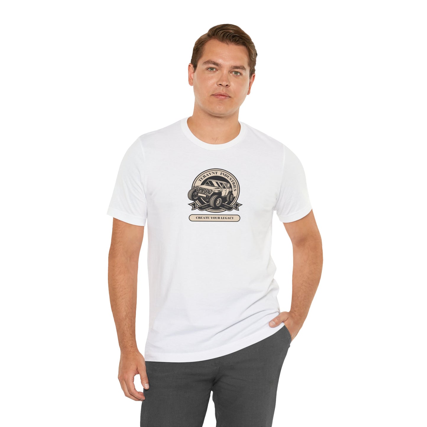 Create Your Legacy. White W/Tan T-Shirt by Teravnt.