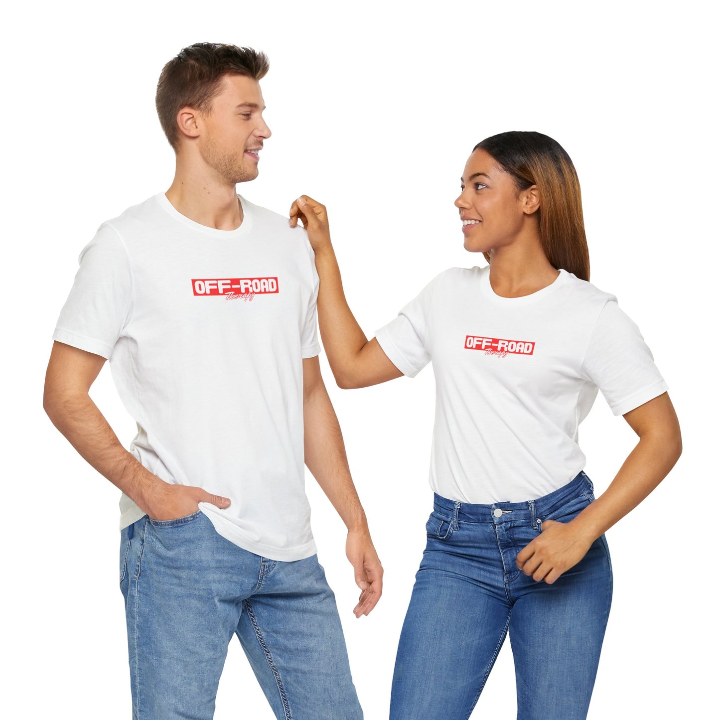 Off-Road Therapy. White W/Red T-Shirt by Teravnt.