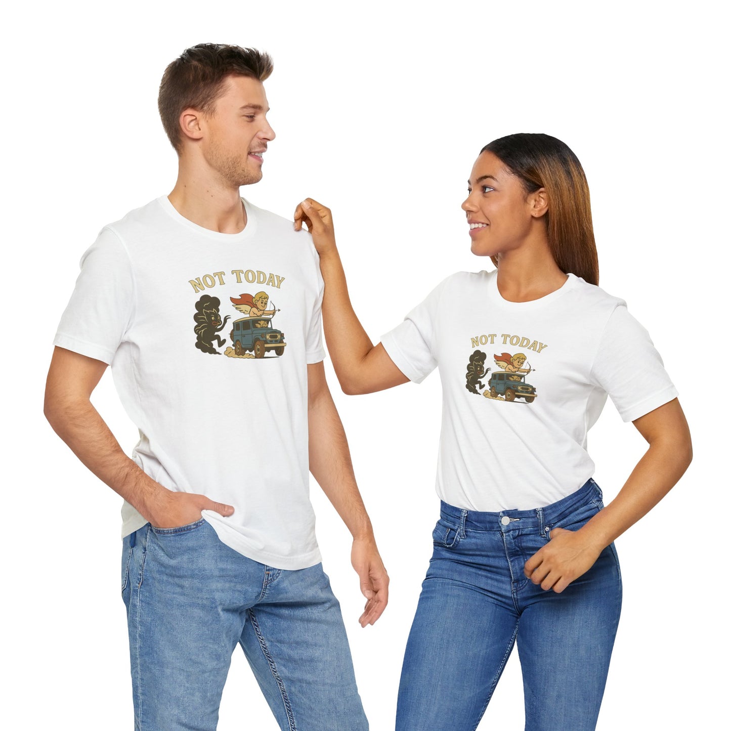 Not Today White T-Shirt by Teravnt