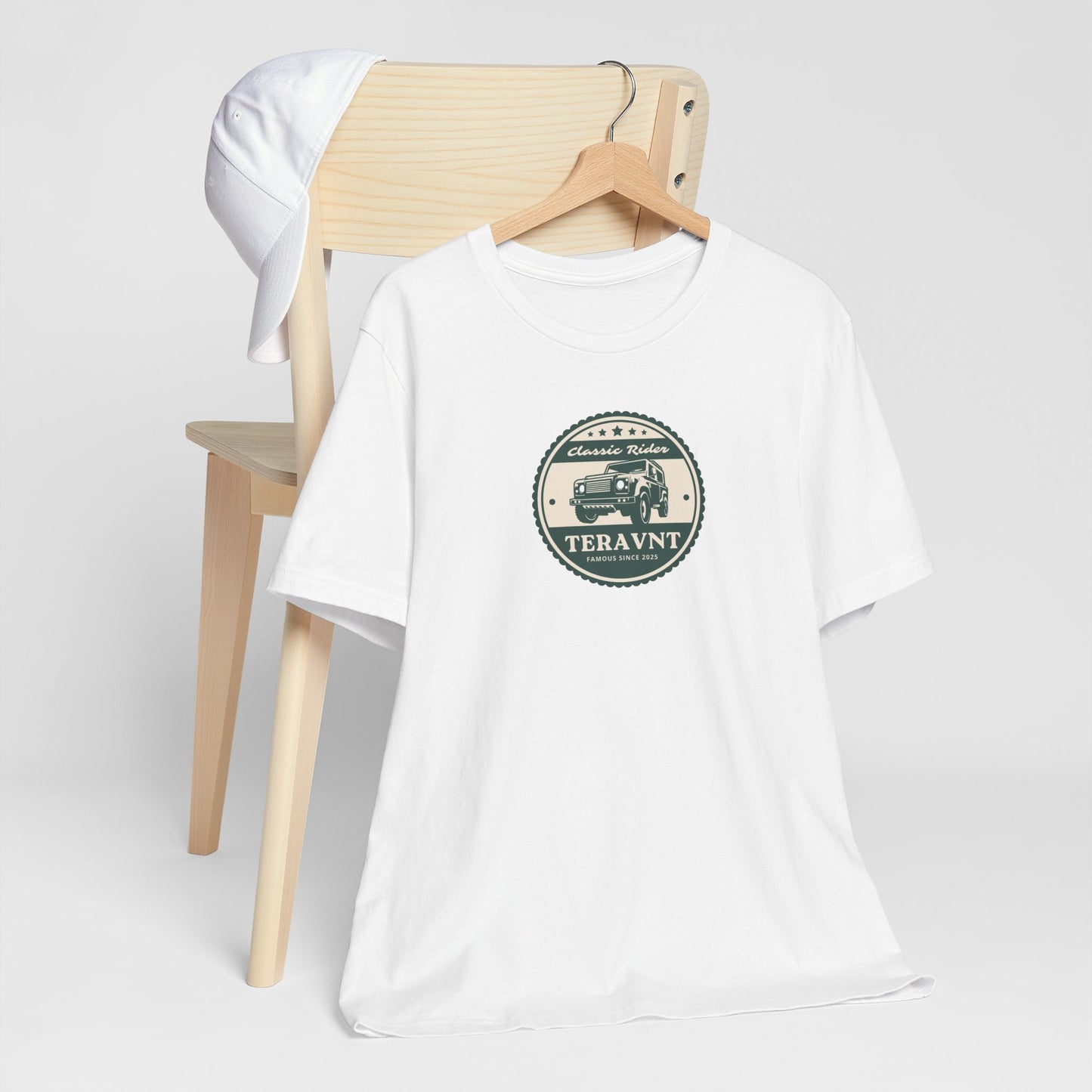 Classic Rider.  White W/Teal T-Shirt by Teravnt.