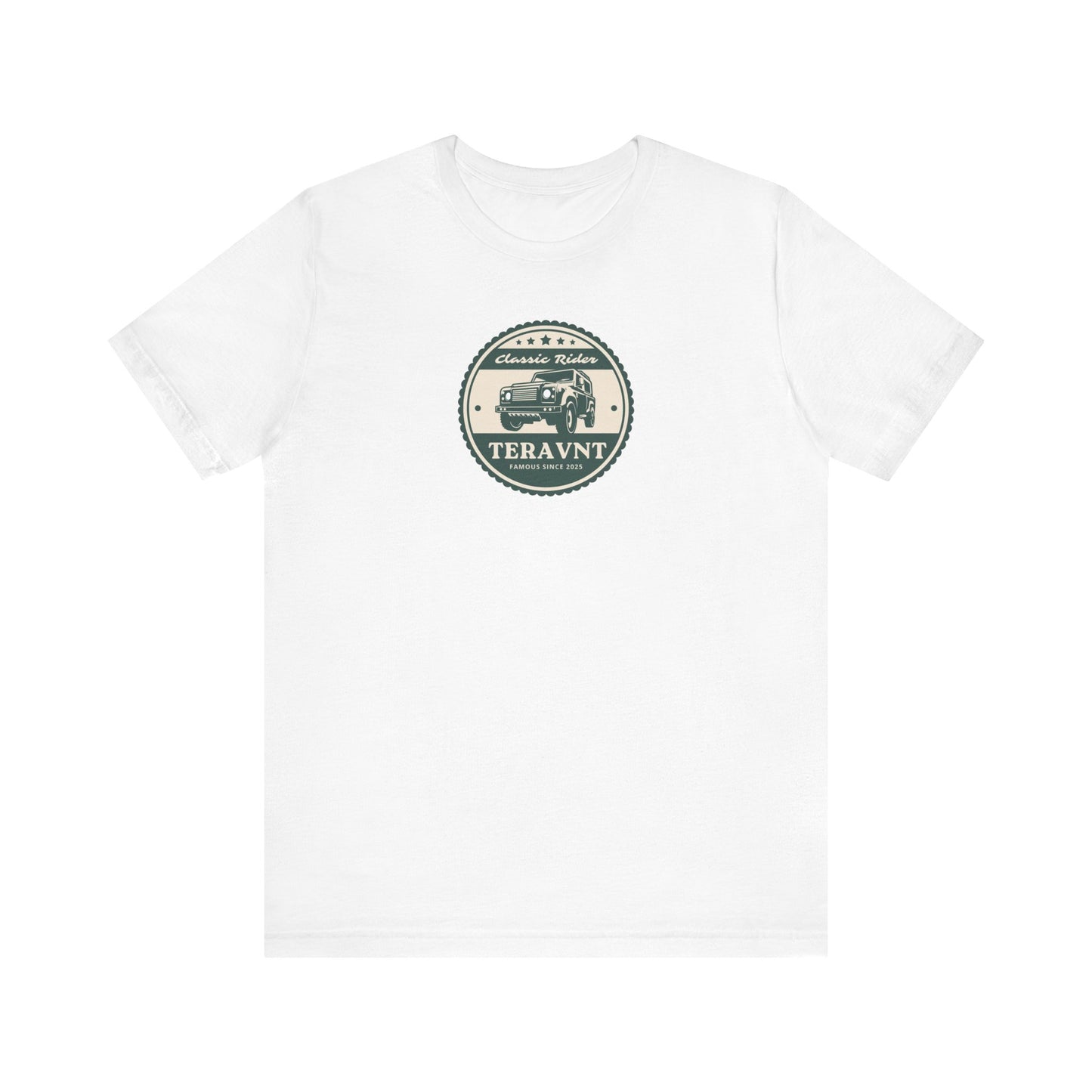 Classic Rider.  White W/Teal T-Shirt by Teravnt.