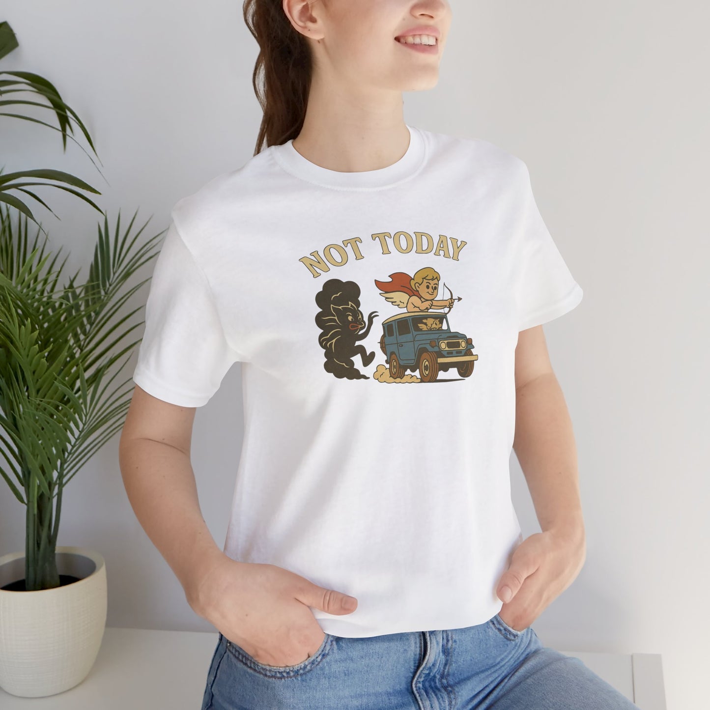 Not Today White T-Shirt by Teravnt