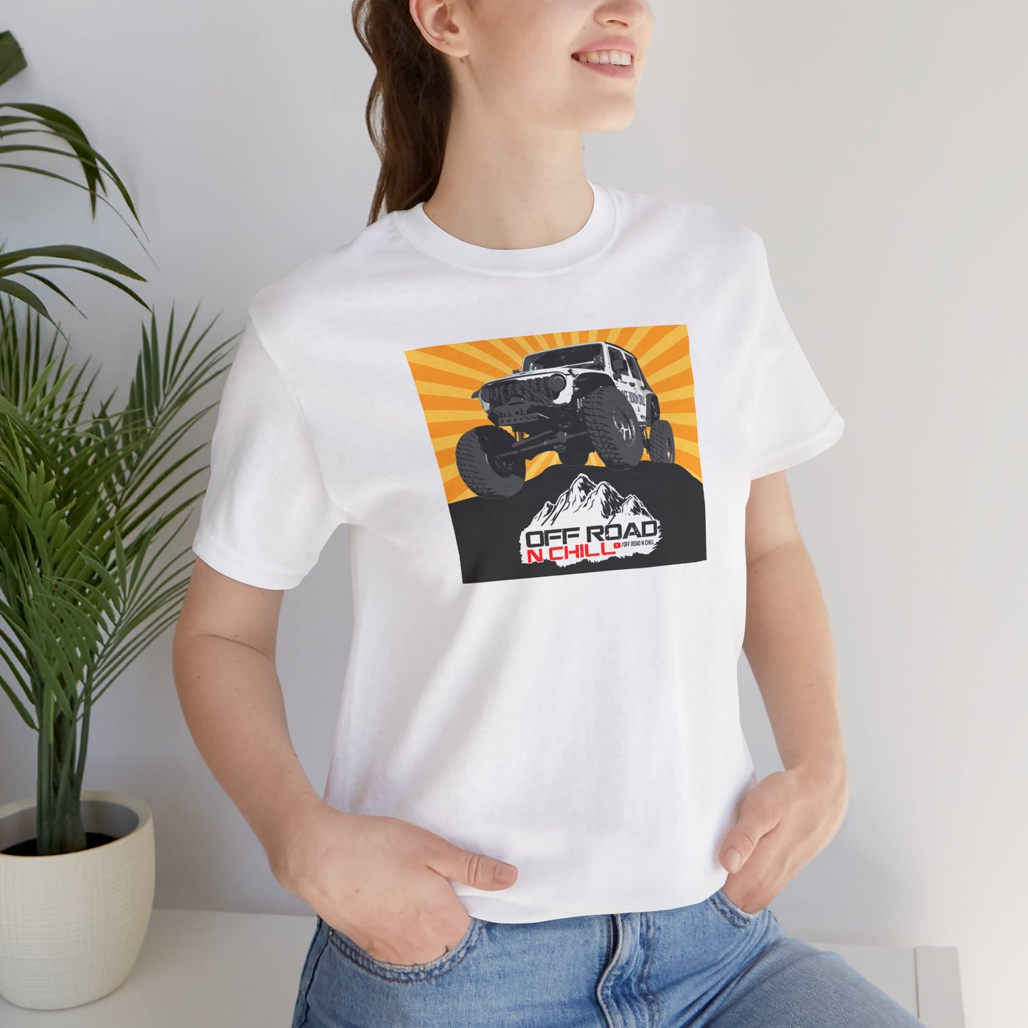 Off Road N Chill - White T-shirt