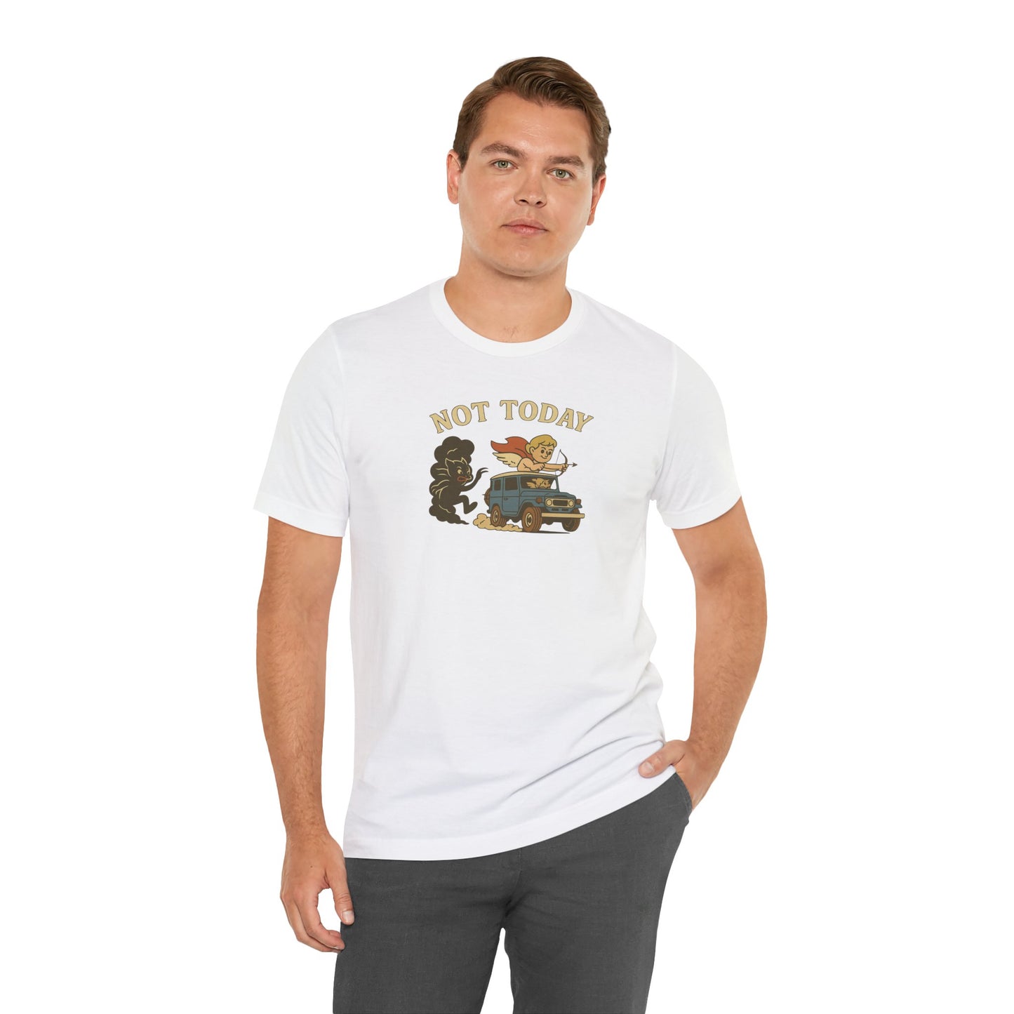 Not Today White T-Shirt by Teravnt