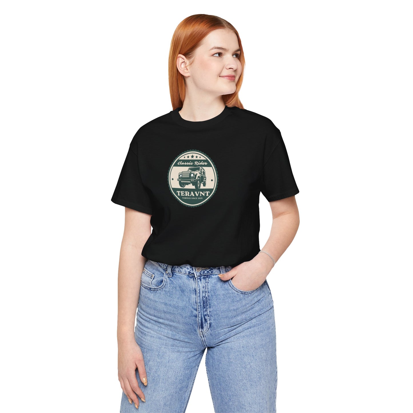Classic Rider. Black W/Teal T-Shirt by Teravnt.