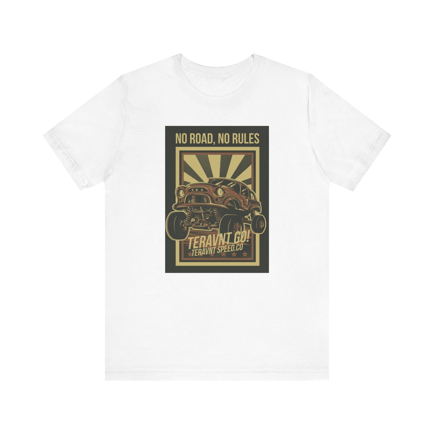 Copy of Off-Road Garage. White W/Teal T-Shirt by Teravnt.