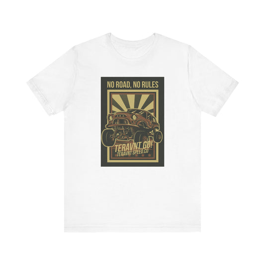 Copy of Off-Road Garage. White W/Teal T-Shirt by Teravnt.