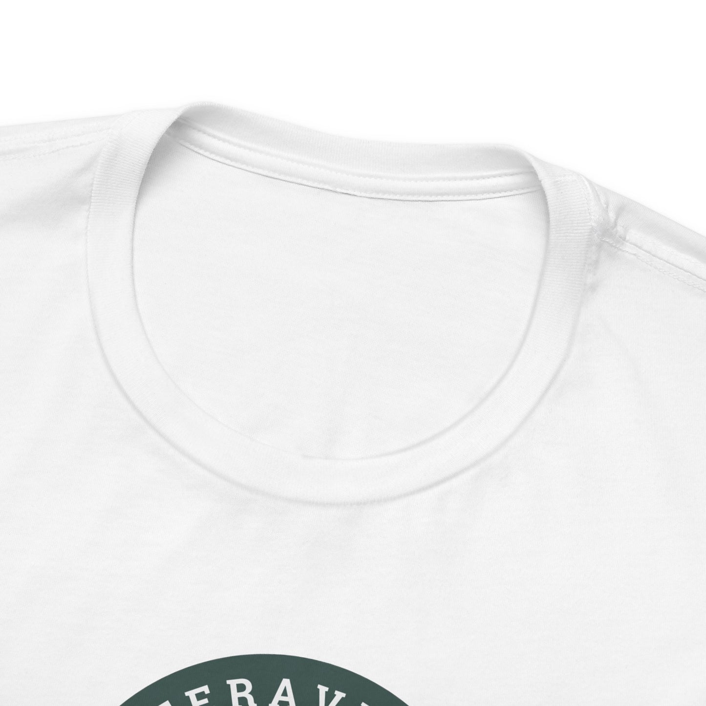 Off-Road Garage. White W/Teal T-Shirt by Teravnt.