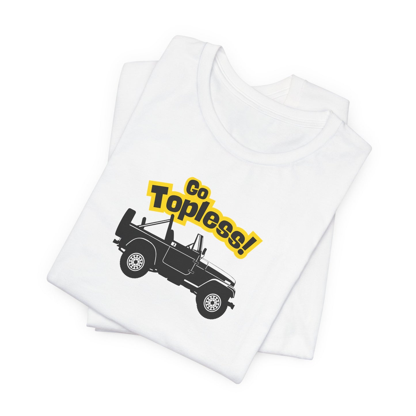 Go Topless. White T-Shirt by Teravnt.