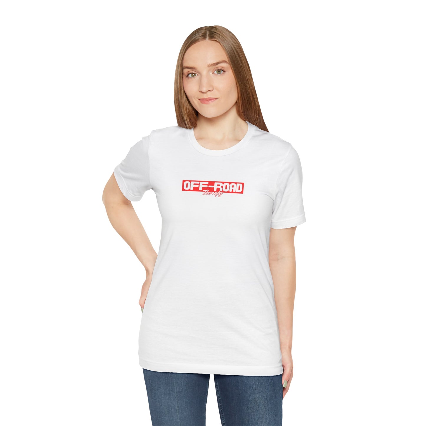 Off-Road Therapy. White W/Red T-Shirt by Teravnt.