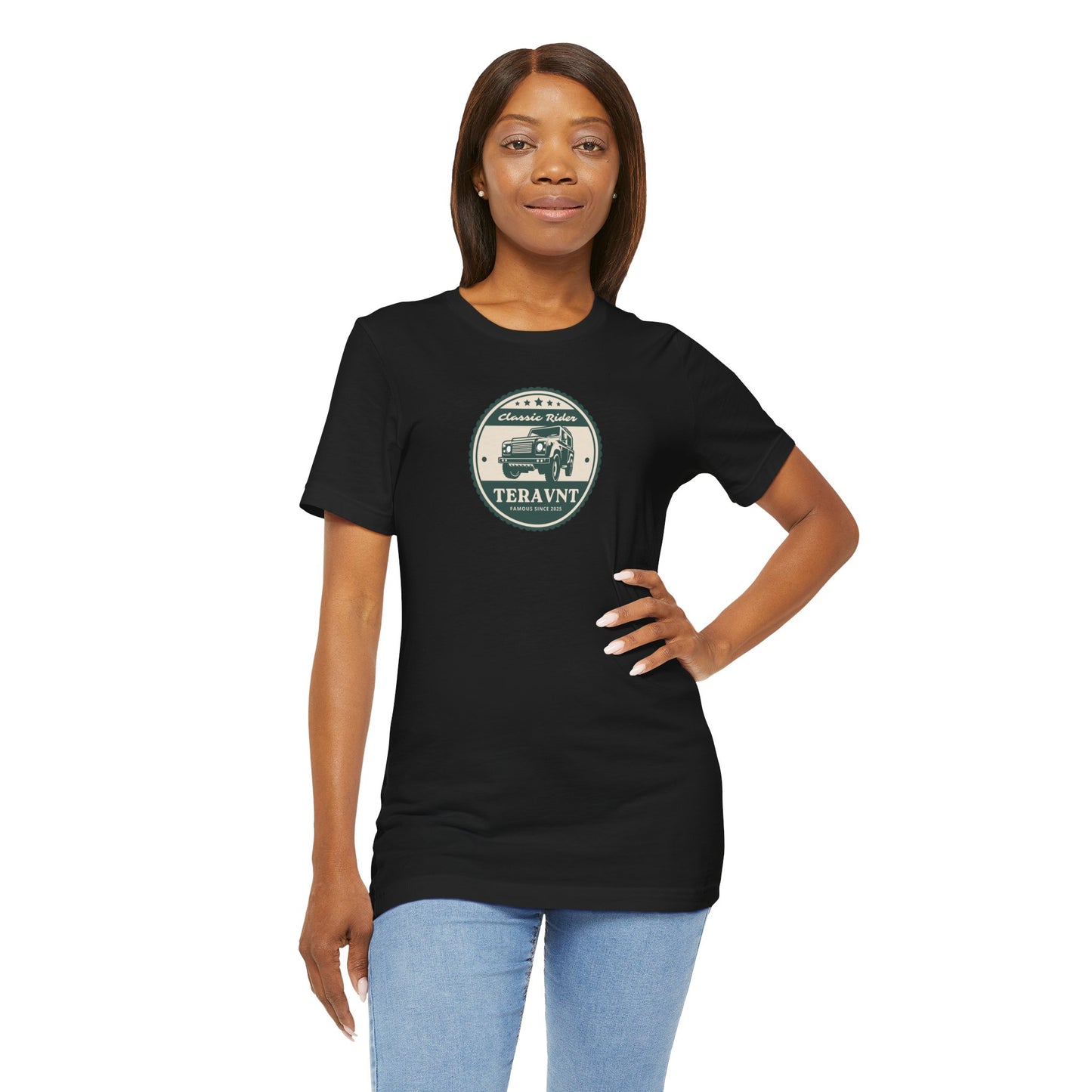 Classic Rider. Black W/Teal T-Shirt by Teravnt.