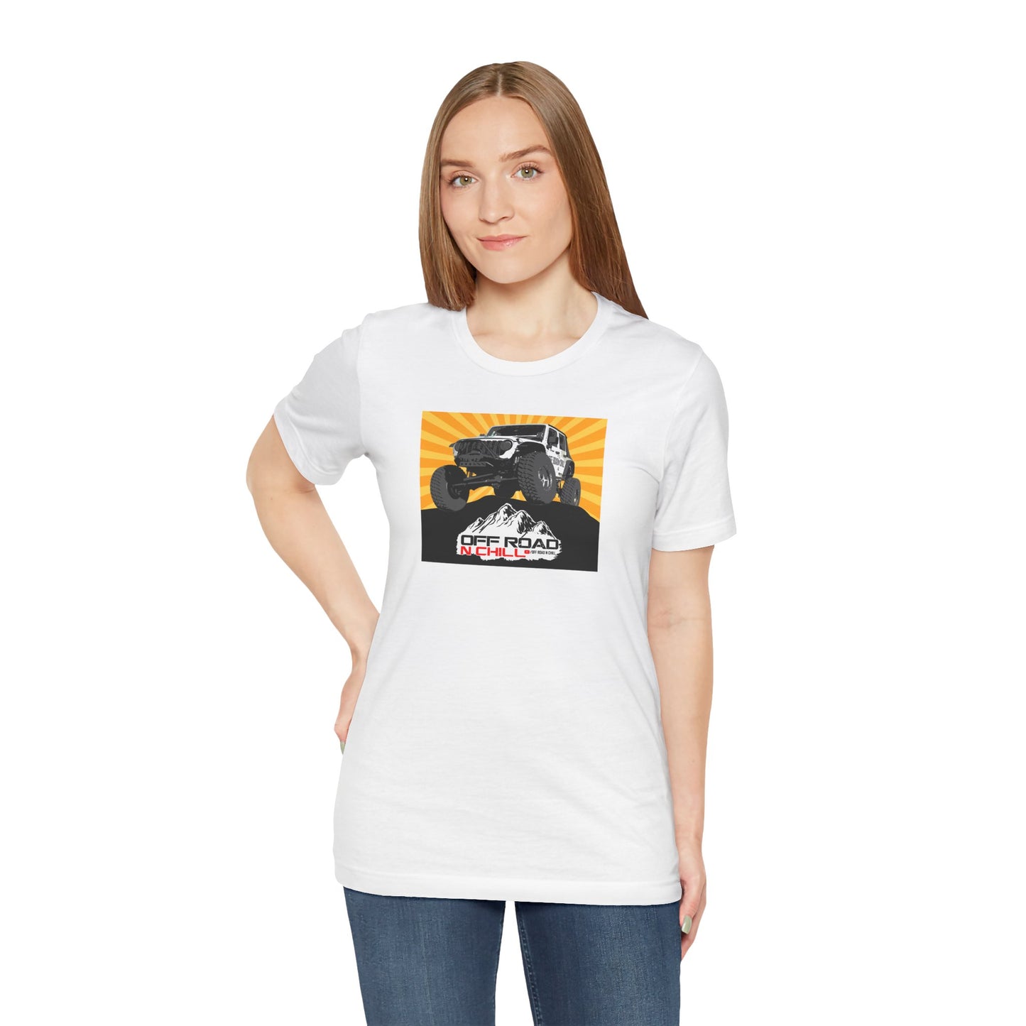 Off Road N Chill - White T-shirt