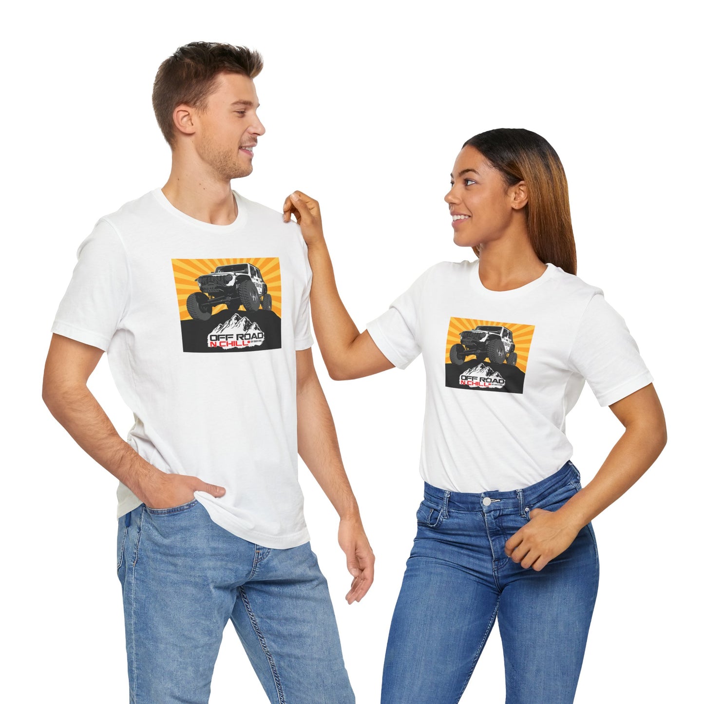 Off Road N Chill - White T-shirt