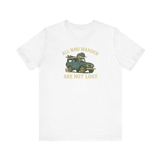 All Who Wander White T-Shirt by Teravnt