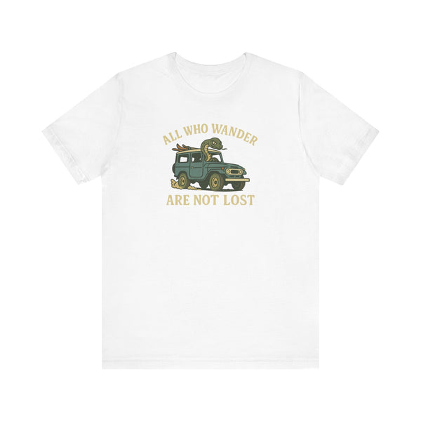 All Who Wander White T-Shirt by Teravnt