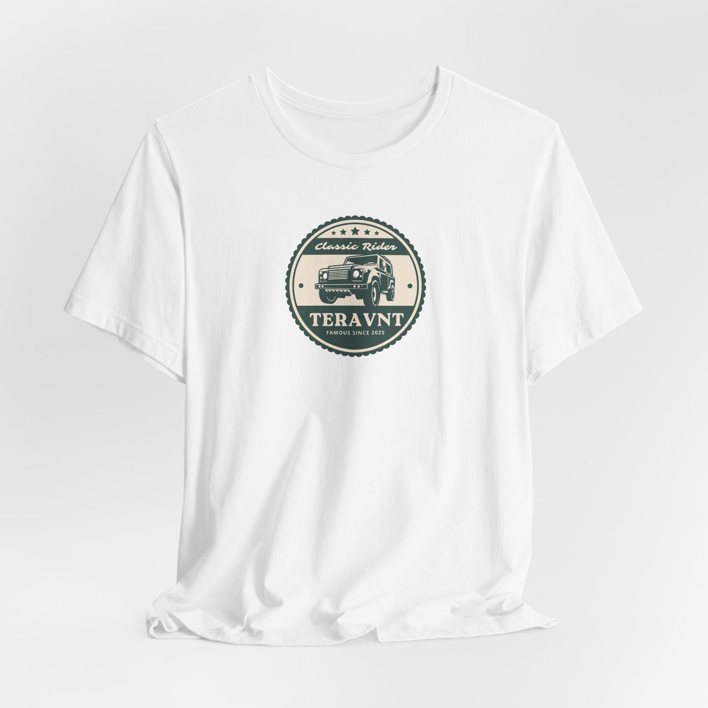 Classic Rider.  White W/Teal T-Shirt by Teravnt.