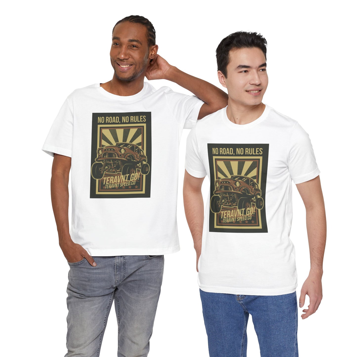 Copy of Off-Road Garage. White W/Teal T-Shirt by Teravnt.